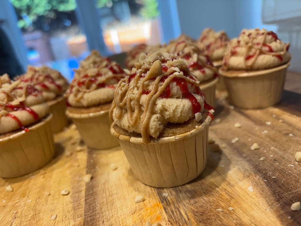 Peanut Butter & Jam Cupcakes