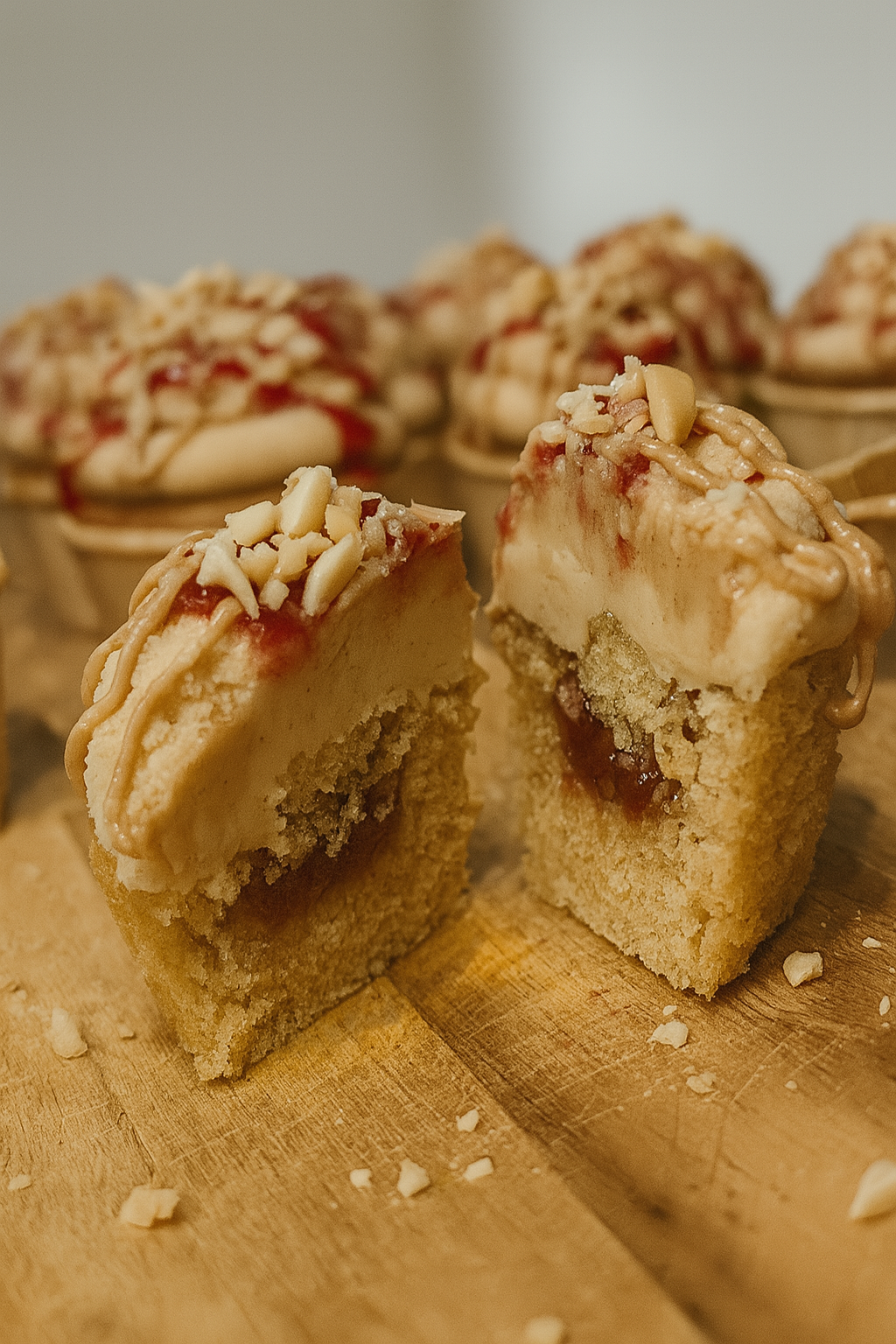 Peanut Butter & Jam Cupcakes